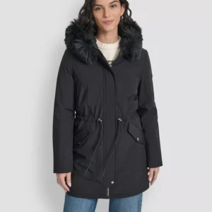 Women's Trim Hooded Anorak Puffer Coat