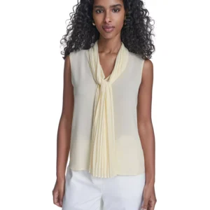 Women's Sleeveless Chiffon V-Neck Top