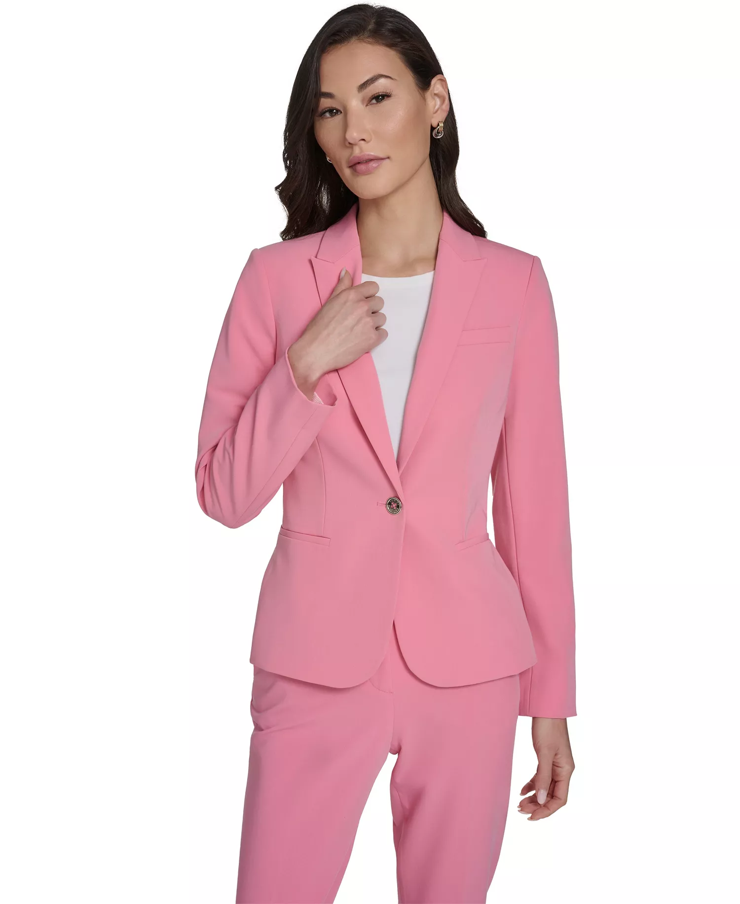 mni-187cf8d69e8a0fa253c2d54454f22bbc Women's Notch Collar One-Button Blazer