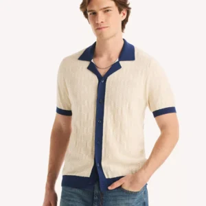 Men's Short-Sleeve Polo Sweater