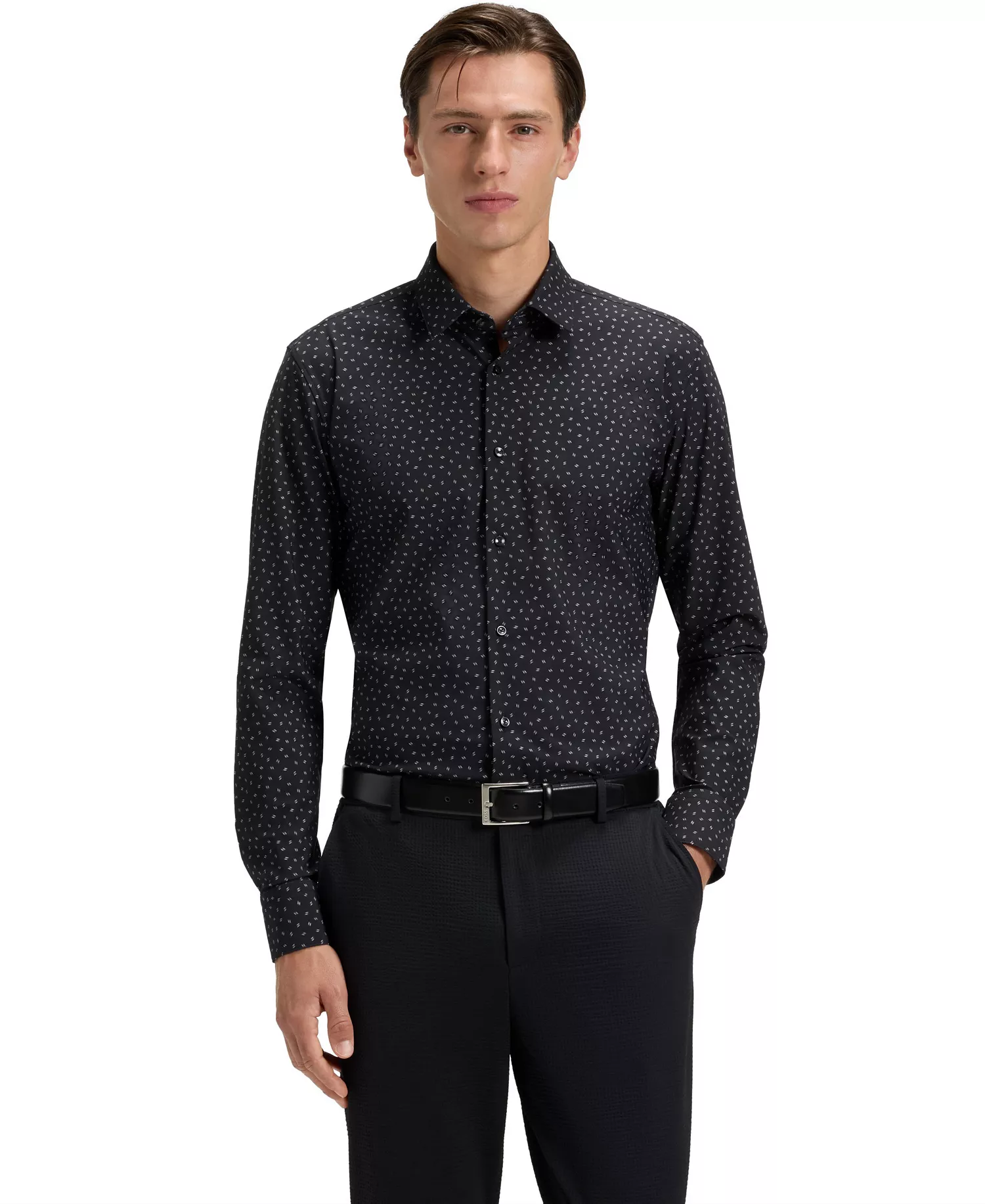 mni-19bd7387e5cb974bcd9187b7facc2918 Men's Slim-Fit Performance-Stretch Dress Shirt