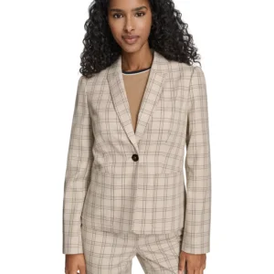 Women's Plaid One Button Blazer Blazer