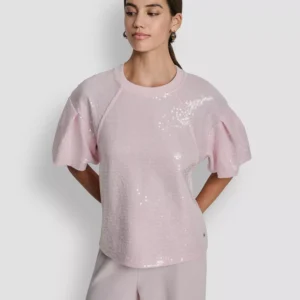 Women's Sequin Crew Neck Sweatshirt