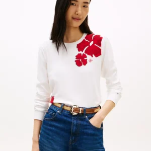 Women's Jacquard All-Over Floral Print Crew Neck Sweater