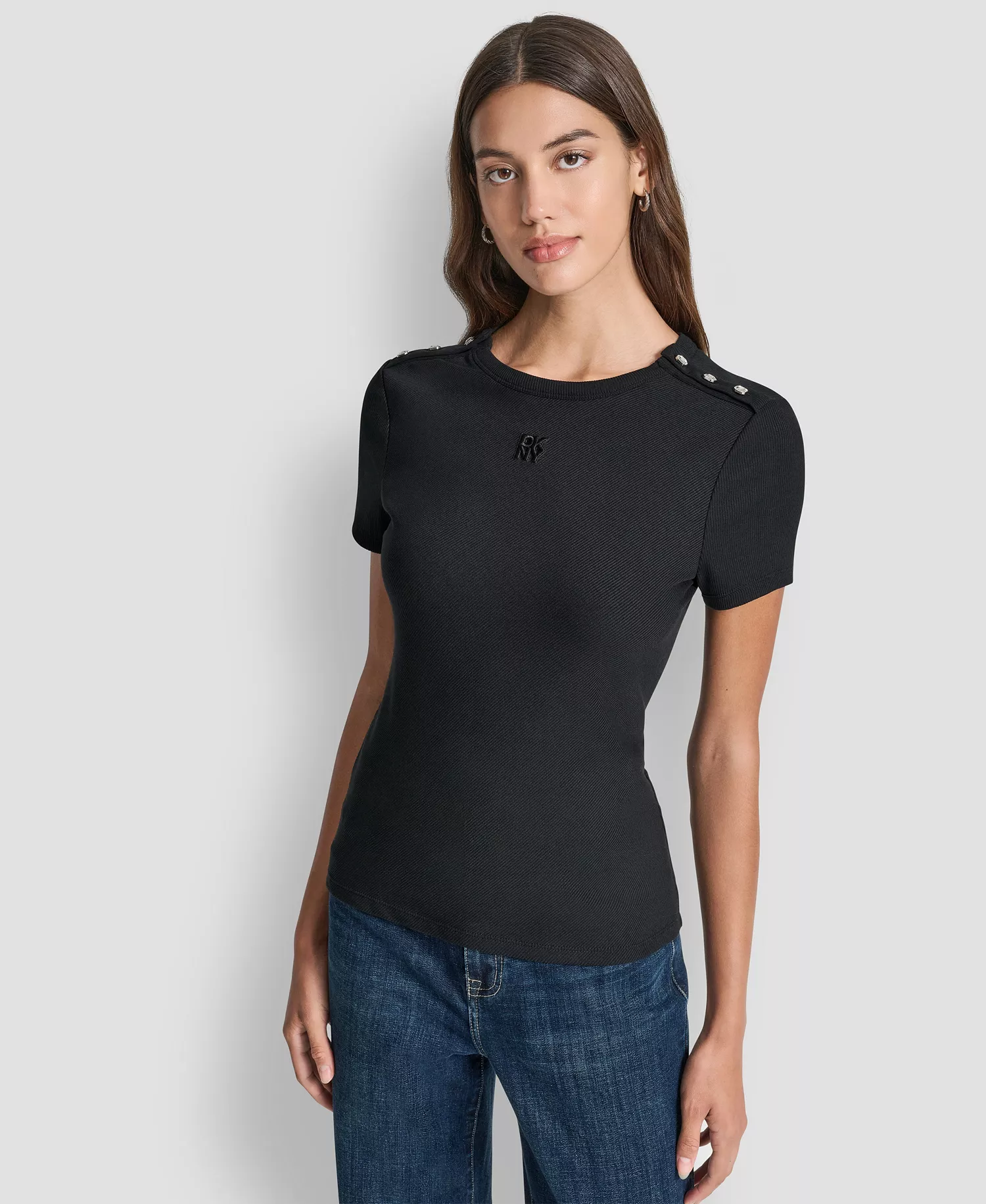 mni-1baeec563ca978f53dc342a62ba18371 Petite Crew Neck Short-Sleeve T-Shirt