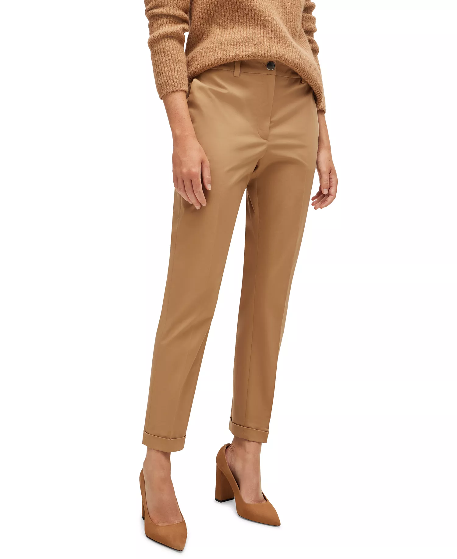 mni-1d21ab73f45b6a2d2c7faeaa1f4c1a67 Women's Stretch-Cotton Twill Regular-Fit Pants