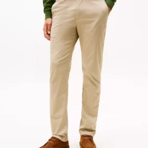 Men's Denton Slim-Straight Fit Printed Grid Pattern Chino Pants