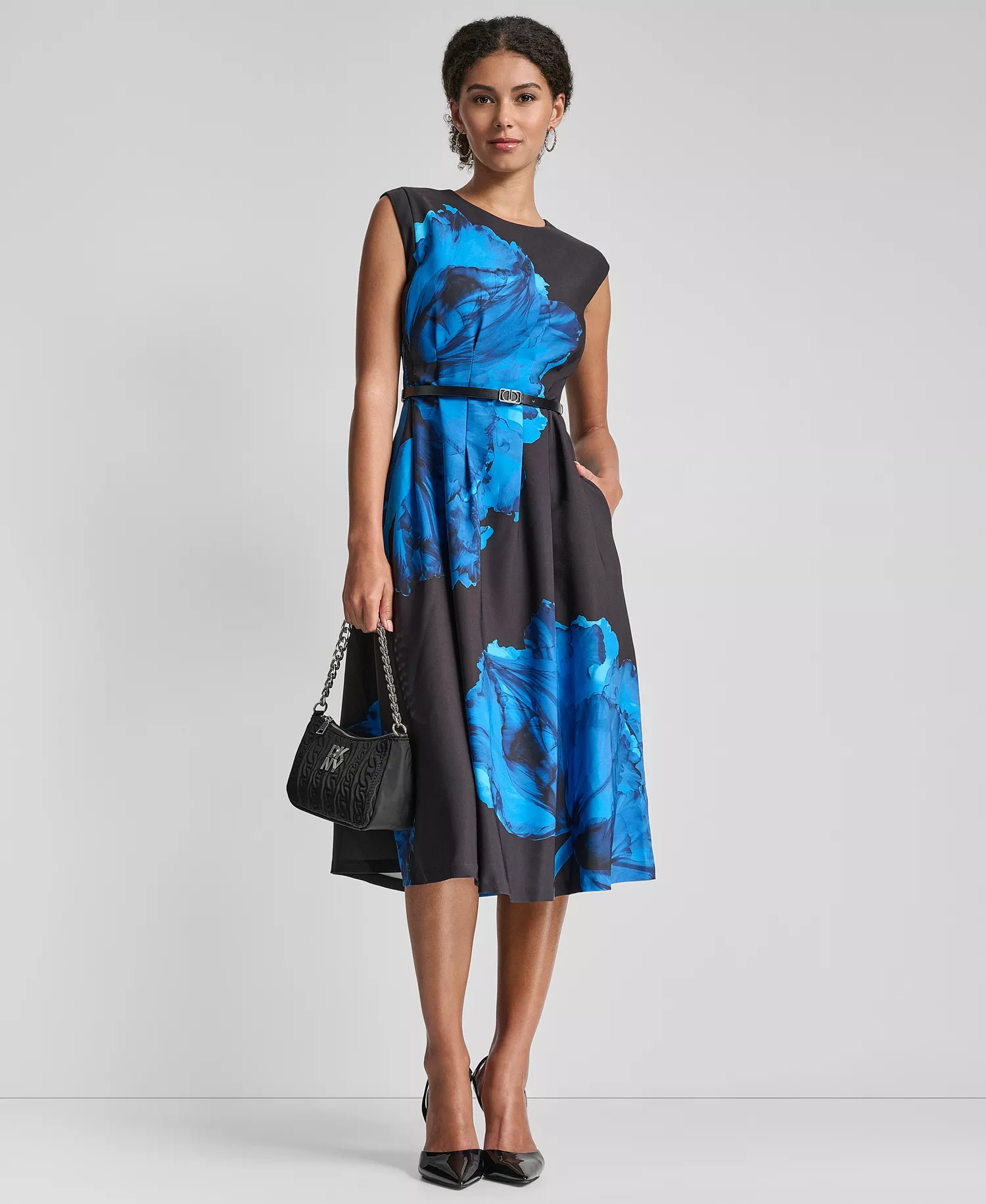 mni-1d4d293217d980b3384aa8b45978770f Women's Sleeveless Jewel Neck Fit and Flare Midi Dress