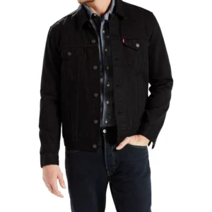 Men's Regular-Fit Stretch Denim Trucker Jacket