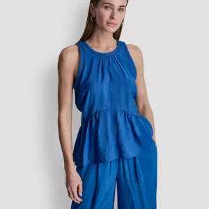 Women's Scoop Neck Blouse and High-Rise Pull-On Ankle Pants