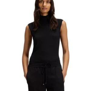 Women's Merino Wool Mock Neck Sleeveless Top
