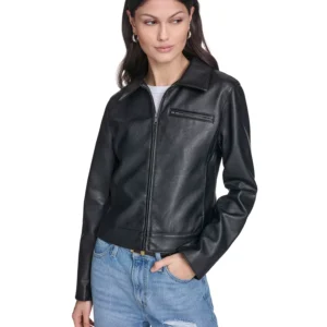 Women's Laydown Collar Zip-Front Jacket