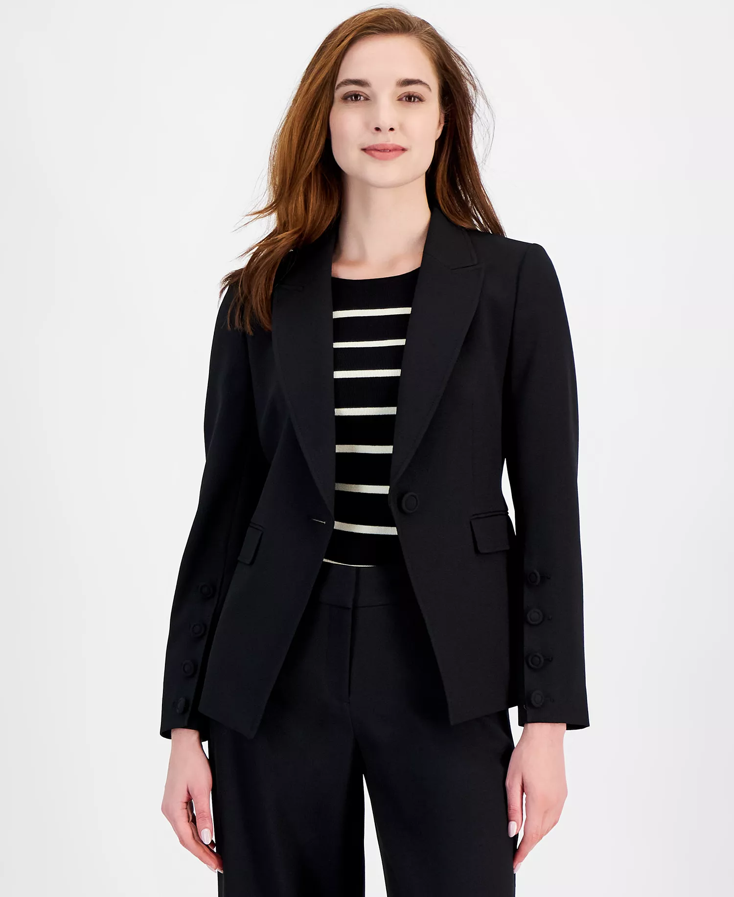 mni-1f4dbdb5cc6a2ce8ee039d735d3d96cb Women's Single-Button Peak-Lapel Blazer