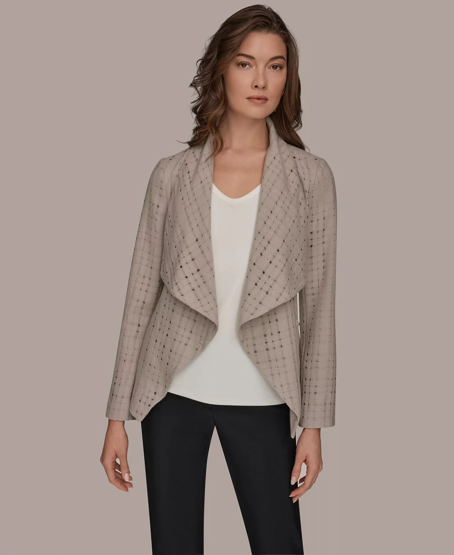 mni-1fd4ff8f6eed2be8527cb6f39b66f00d Women's Shawl Collar Wrap Jacket with Belt