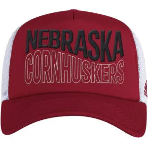 Men's Scarlet and White Nebraska Huskers Wave Foam Trucker Snapback Hat