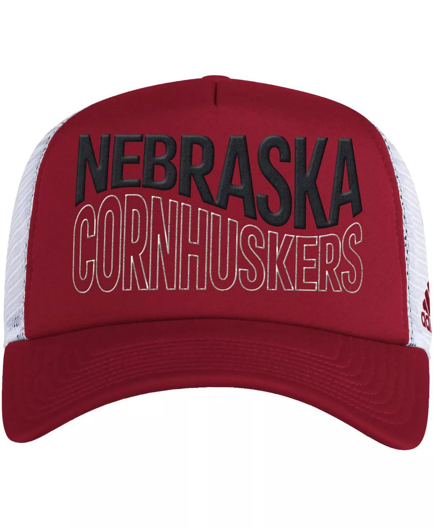 mni-203e6709f28f50de421d1a60eb9ee341 Men's Scarlet and White Nebraska Huskers Wave Foam Trucker Snapback Hat