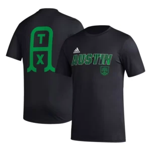 Men's Black Austin FC Team Jersey Hook AEROREADY T-shirt