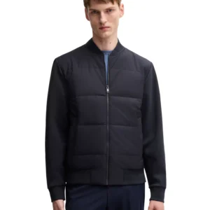 Men's Cotton-Blend Zip-Up Padded Jacket