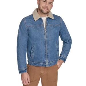 Men's Denim Western Sherpa Lined Collar Jacket