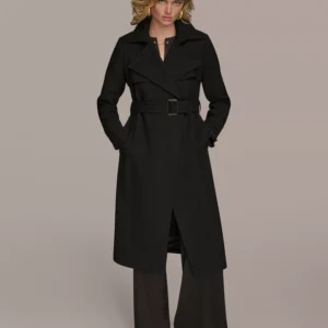 Women's Belted Notched-Collar Trench Coat
