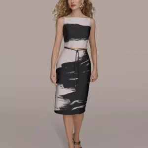 Women's Brushstroke Sleeveless Midi Dress