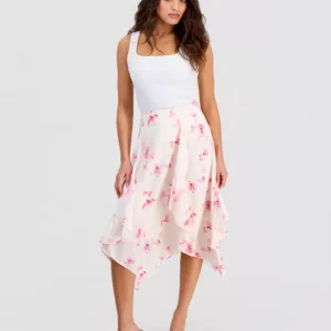 Petite Printed Ruffled Midi Skirt, Created for Macy's