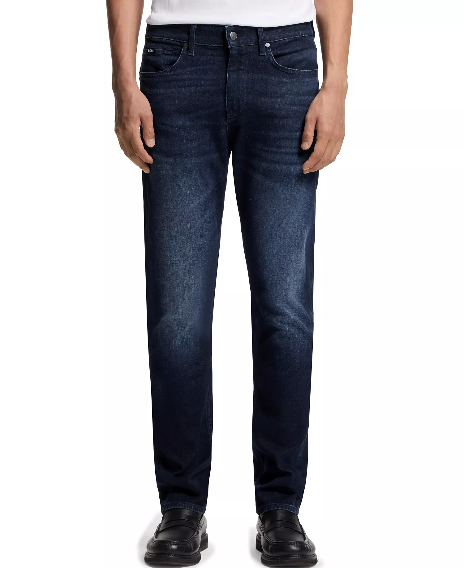 mni-2382926b5029a26b1072aa1e1a4d8d8a Men's Dark-Blue Stretch Denim Delaware Slim-Fit Jeans