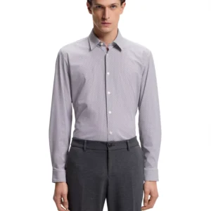Men's Printed Performance-Stretch Jersey Slim-Fit Dress Shirt