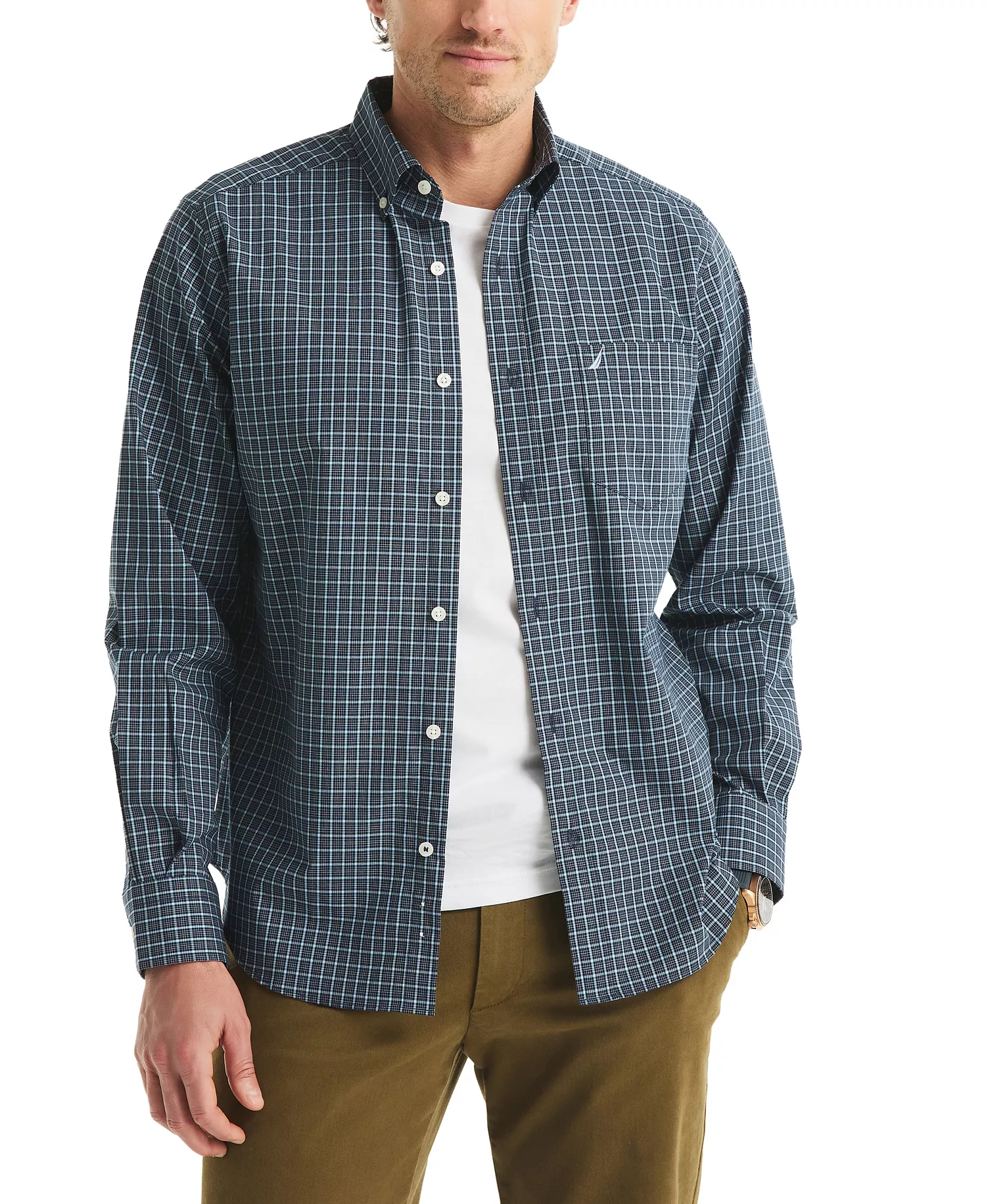 mni-251dba72beb28dd869f660e69d4cea7f Men's Plaid Print Long Sleeve Shirt