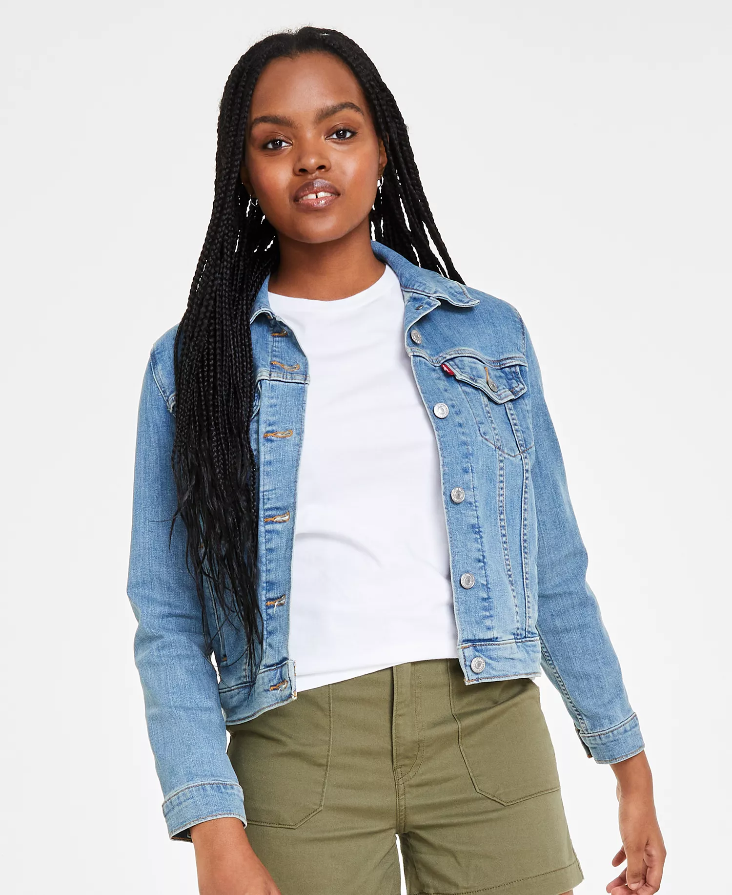 mni-25dcbcc29fcca304aaa4c489b86ac20b Women's Original Cotton Denim Trucker Jacket — изображение 5