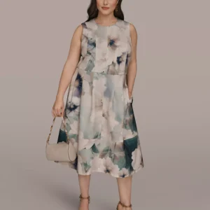 Plus Size Sleeveless Midi Dress