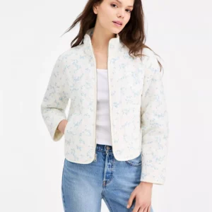 Women's Quilted Short Liner Zipper Jacket