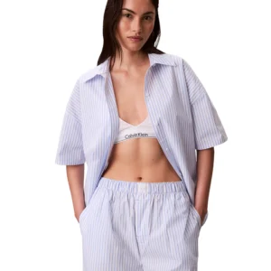 Women's Striped Short-Sleeve Pajama Shirt