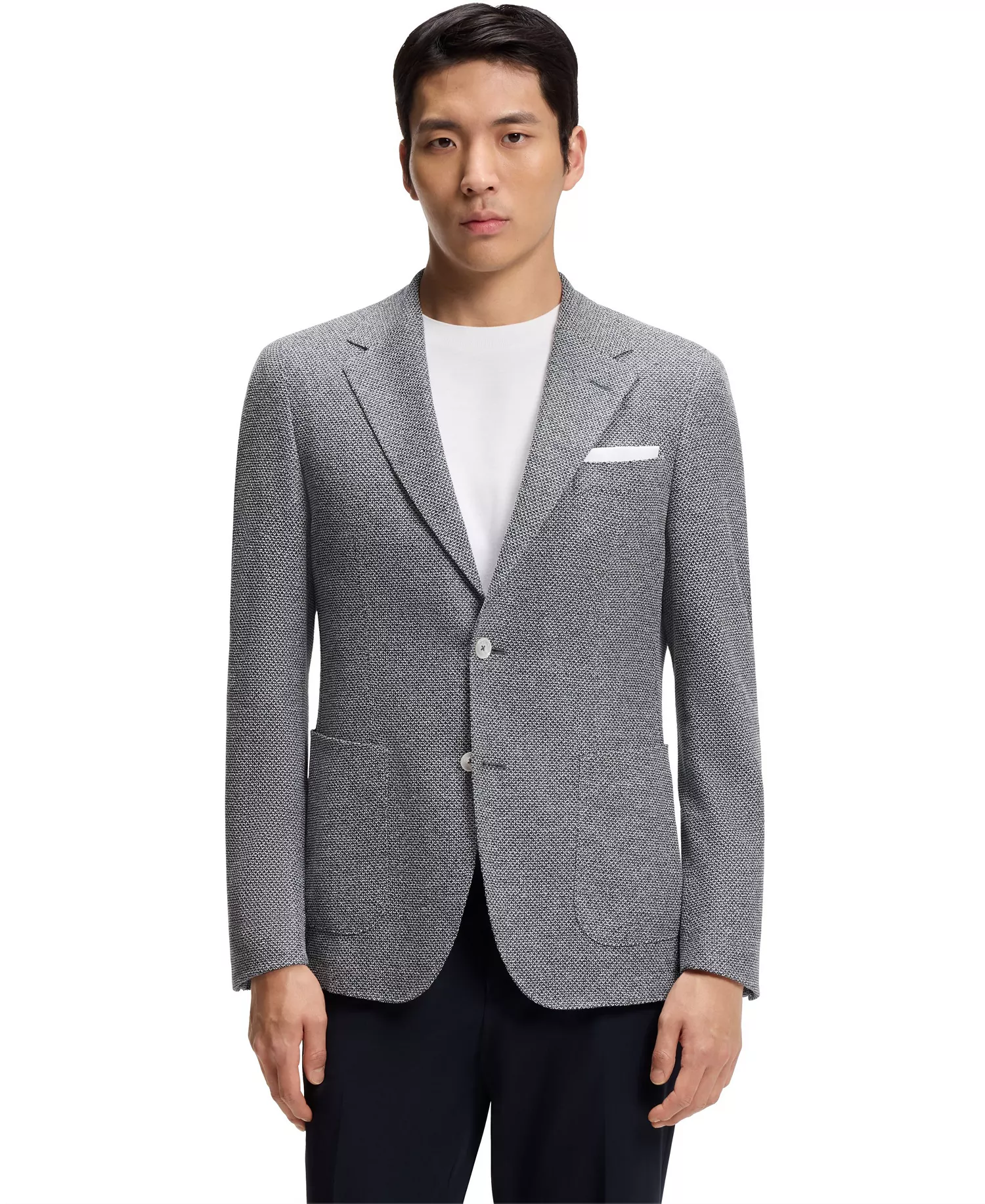 mni-2773937b9c0b6a5956f27d71d92dd590 Men's Patterned Linen Blend Regular-Fit Blazer