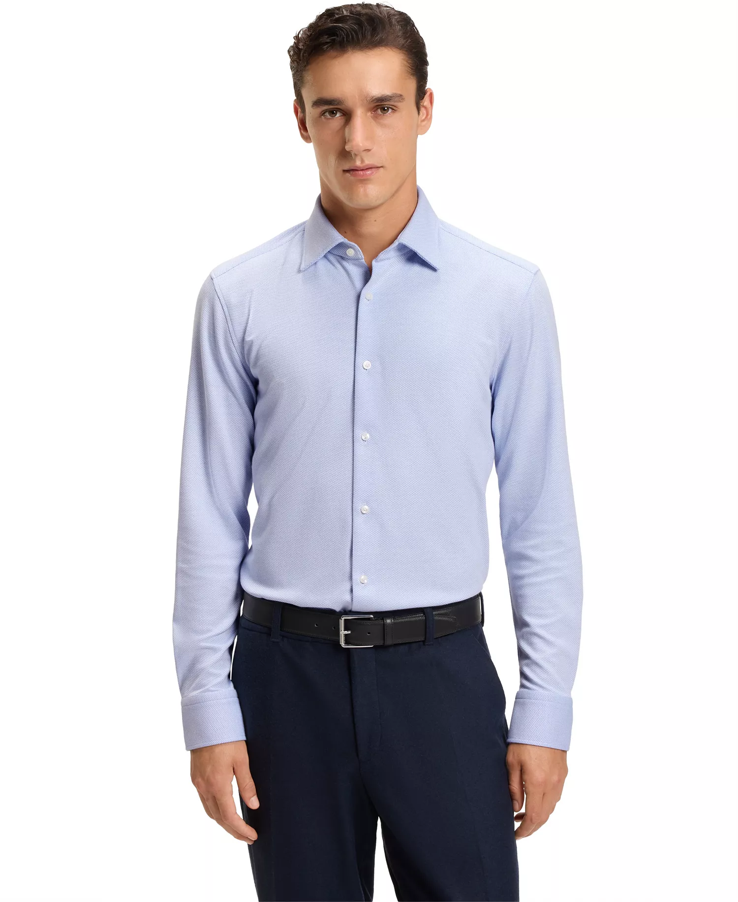 mni-2778c97752ffbdbbd0bb45180fdbbccb Men's Cotton Blend Slim-Fit Dress Shirt