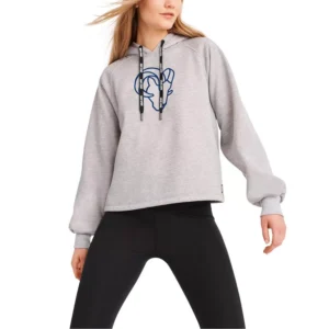 DKNY Women's Heather Gray Los Angeles Rams Debbie Dolman Raglan Pullover Hoodie