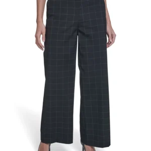 Women's Windowpane Wide-Leg Pants