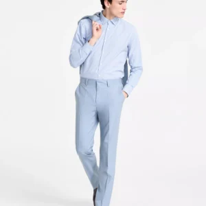 Men's Modern-Fit Wool Blend Suit Pants