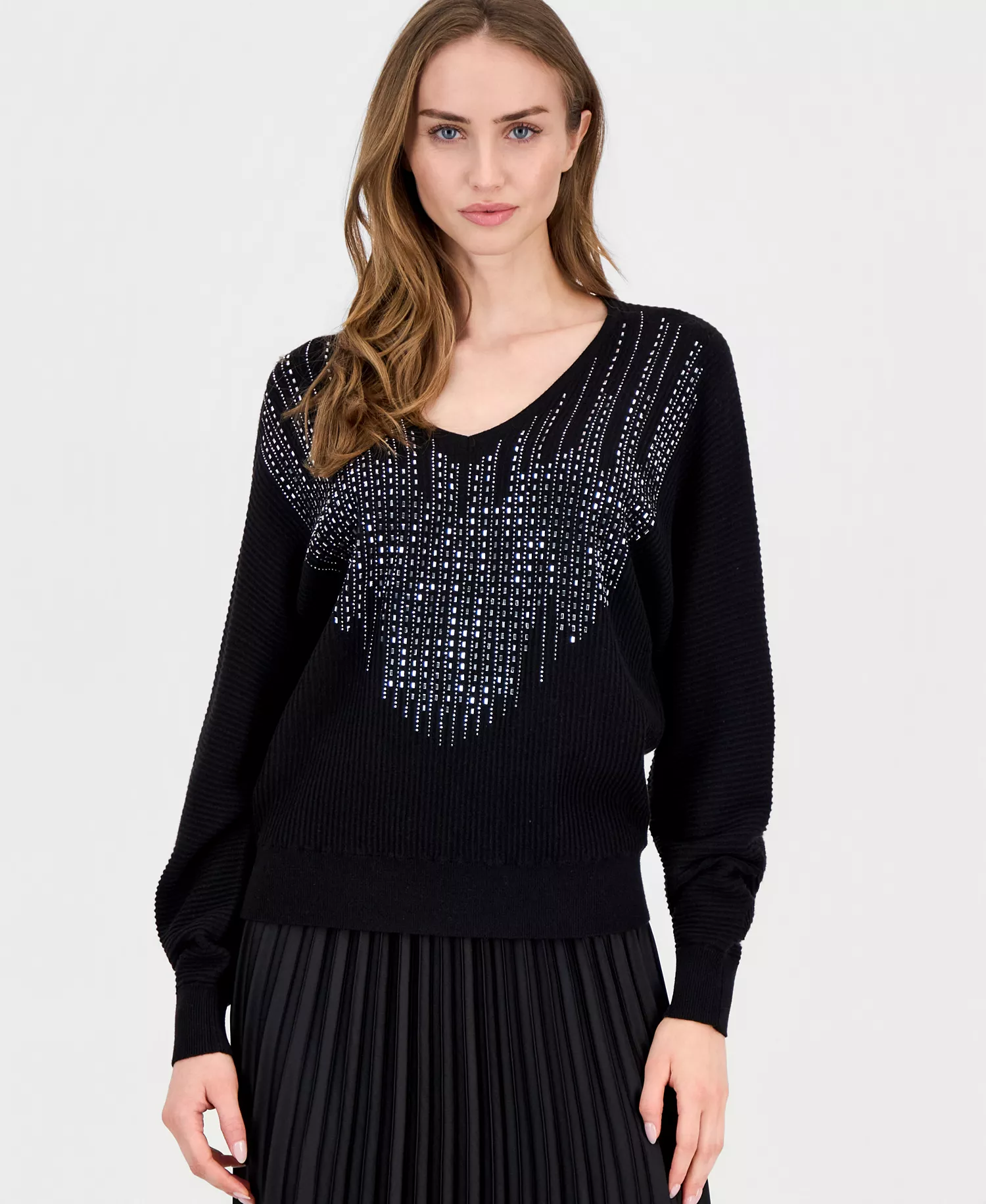 mni-291b1b52781f62330d05a797b3158dd1 Women's Embellished Dolman-Sleeve Sweater