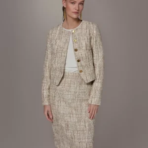 Women's Cropped Button-Front Jacket