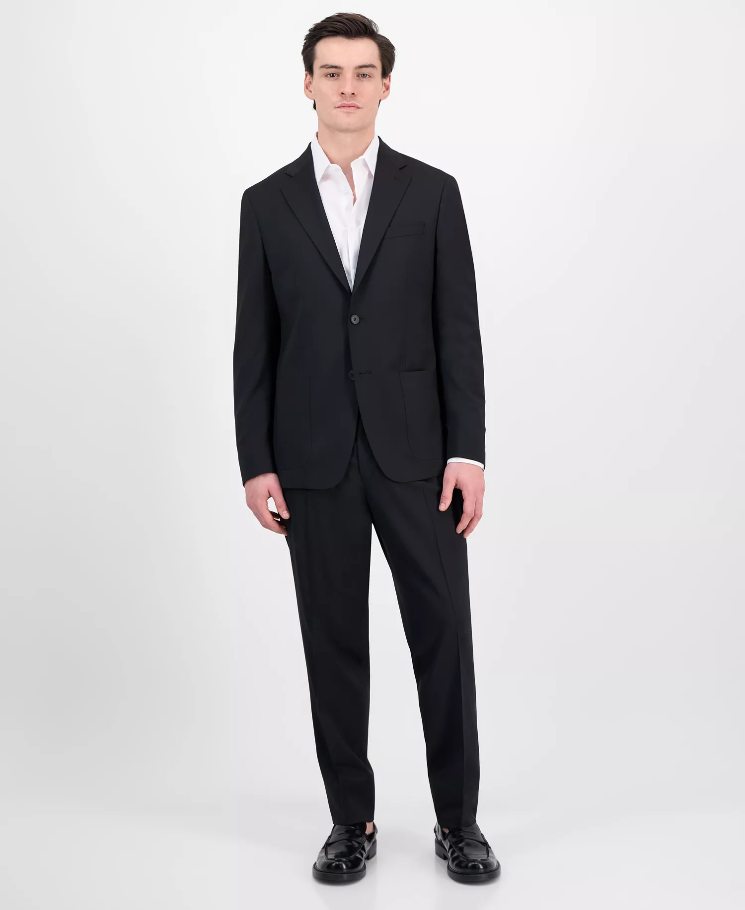 mni-298c3ed600a6b6a2d85928f44ff4c1d0 Men's Slim-Fit Italian Wool Solid Suit — изображение 5