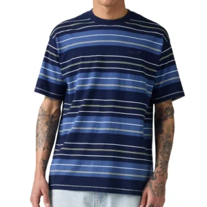 Men's Short-Sleeve Striped Crewneck T-Shirt
