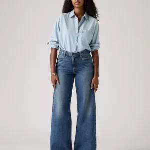 Plus Size Mid-Rise Wide-Leg Baggy Jeans