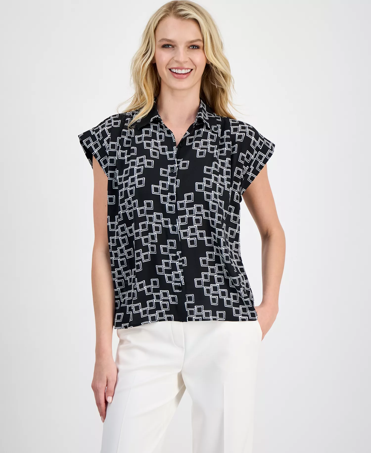 mni-2aaf4644dc85c3698d60b5d4961c9e72 Women's Printed Point Collar Shirt
