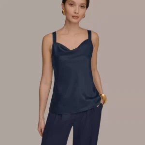 Women's Cowl Neck Strappy Cami Top
