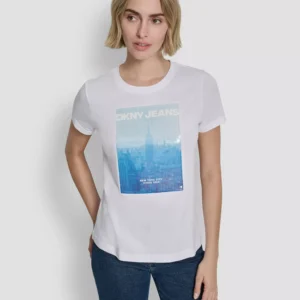 Women's Sequin Photoreal Logo Crewneck T-Shirt