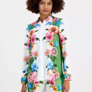 Women's Printed Long-Sleeve Blouse