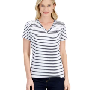 Jeans Women's Striped V-Neck Top