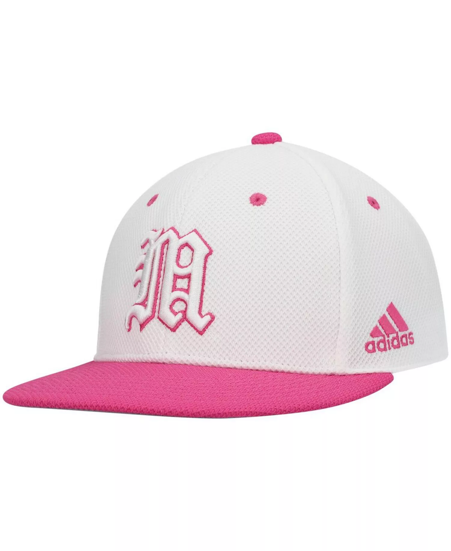 mni-2c6d8e15451e2d20013ff8a06899e2a9 Men's White and Pink Miami Hurricanes On-Field Baseball Fitted Hat