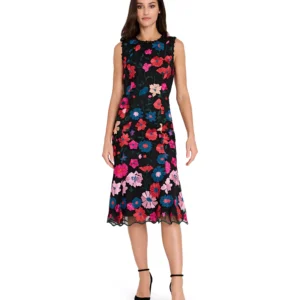 Women's Sleeveless Embroidered Short Mermaid Dress